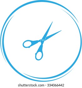 scissors. Internet button. Vector icon.