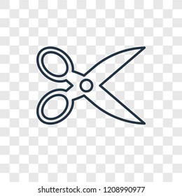 Scissors inverted view concept vector linear icon isolated on transparent background, Scissors inverted view concept transparency concept in outline style