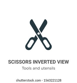 Scissors inverted view vector icon on white background. Flat vector scissors inverted view icon symbol sign from modern tools and utensils collection for mobile concept and web apps design.