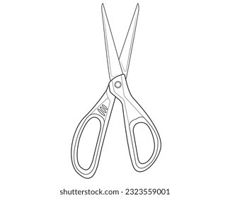 Scissors in isolate on a white background. Vector illustration.