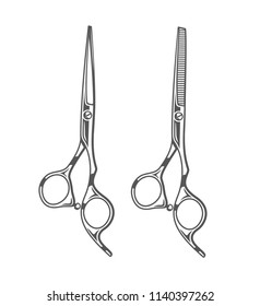 Scissors isolated on white background. Design element. Vector illustration