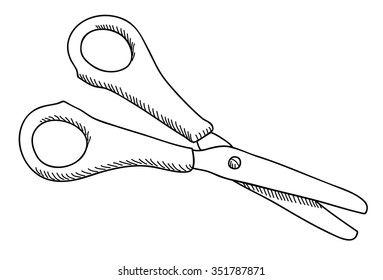 Scissors isolated on white background - vector illustration