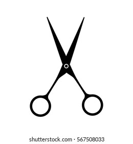 Scissors isolated on white background. Vector illustration of scissors silhouette.
