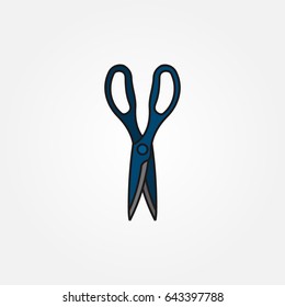 
Scissors isolated on a white background. Scissors are hand-operated cutting instruments. Stationery. Vector close-up cartoon illustration