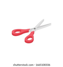 Scissors isometric icon. 3d vector colorful illustration. isolated on white background