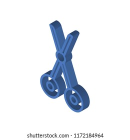 Scissors isometric left top view 3D icon