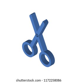 Scissors isometric left top view 3D icon