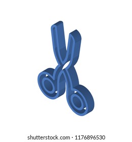 Scissors isometric left top view 3D icon