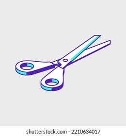 Scissors isometric vector icon illustration