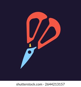 Tesoura. Ícone de utensílio. Vetor de cor utensílio de cozinha e ferramenta. Ilustração de talheres