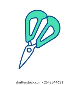 Tesoura. Ícone de utensílio. Linha vetor utensílio de cozinha e ferramenta. Ilustração de talheres