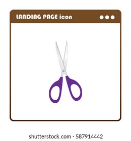 scissors, landing page icon