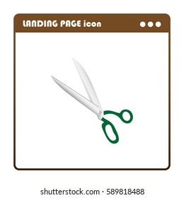 scissors, landing page icon