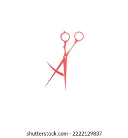 scissors as a letter A logo vector symbol