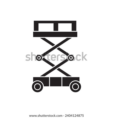 Scissors lift icon. construction tools sign flat illustration on white backgrounnd..eps