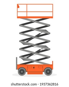 Scissors lift platform, isolated on white background. Vector illustration.