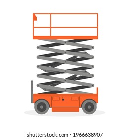 Scissors lift platform, isolated on white background. Vector illustration.