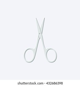 scissors - light gray vector icon