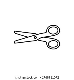 scissors line art vector icon on white background
