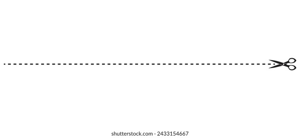 Scissors line cutter page cross black icon vector background design.