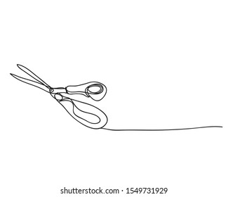 Scissors, line drawing, vector design