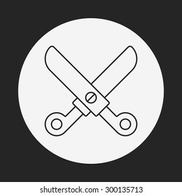 scissors line icon