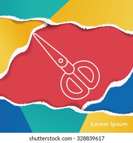 scissors line icon