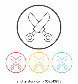 scissors line icon