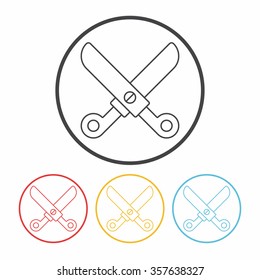 scissors line icon