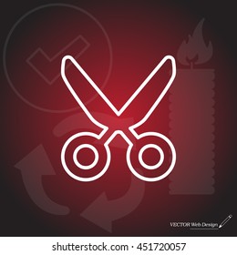 scissors line icon