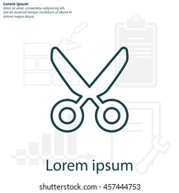 scissors line icon
