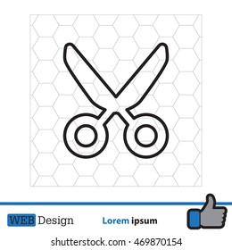 scissors line icon