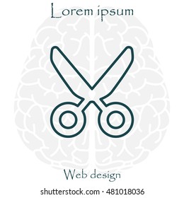 scissors line icon