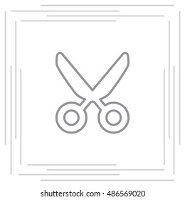 scissors line icon