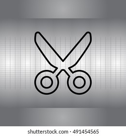 scissors line icon