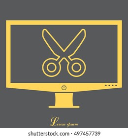 scissors line icon