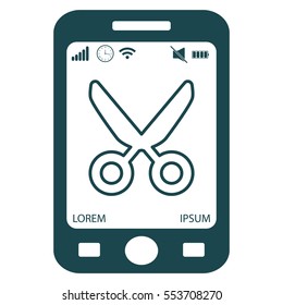 scissors line icon
