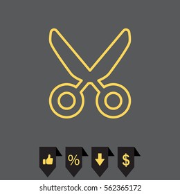 scissors line icon