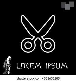 scissors line icon