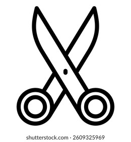 Scissors line icon, back to school concept. Vector graphics. Barber tool sign on white background, style mobile or design