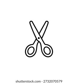 Icono de línea de tijeras papelería de la escuela de Ilustración vectorial en blanco y negro Volver al diseño de la educación escolar