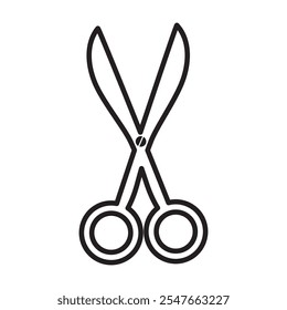 Schere Linie Symbol Design Nähsymbol einzeln auf Weiß