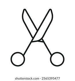Scissors line icon editable stroke hand drawn vector object isolated