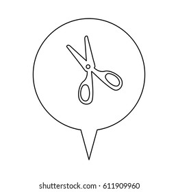 scissors line icon education, vector illustration design