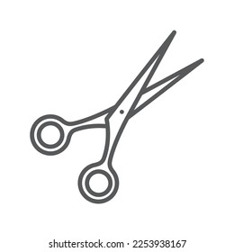 Scissors line icon. Minimalist icon isolated on white background. Shears simple silhouette. Web site page and mobile app design vector element.