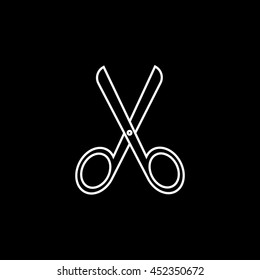 Scissors Line Icon On Black Background