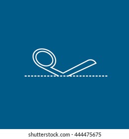 Scissors Line Icon On Blue Background