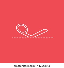 Scissors Line Icon On Red Background
