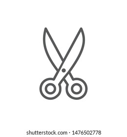Scissors Line Icon On White Background