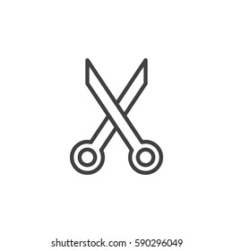 Scissors line icon, outline vector sign, linear style pictogram isolated on white. Cut symbol, logo illustration. Editable stroke. Pixel perfect